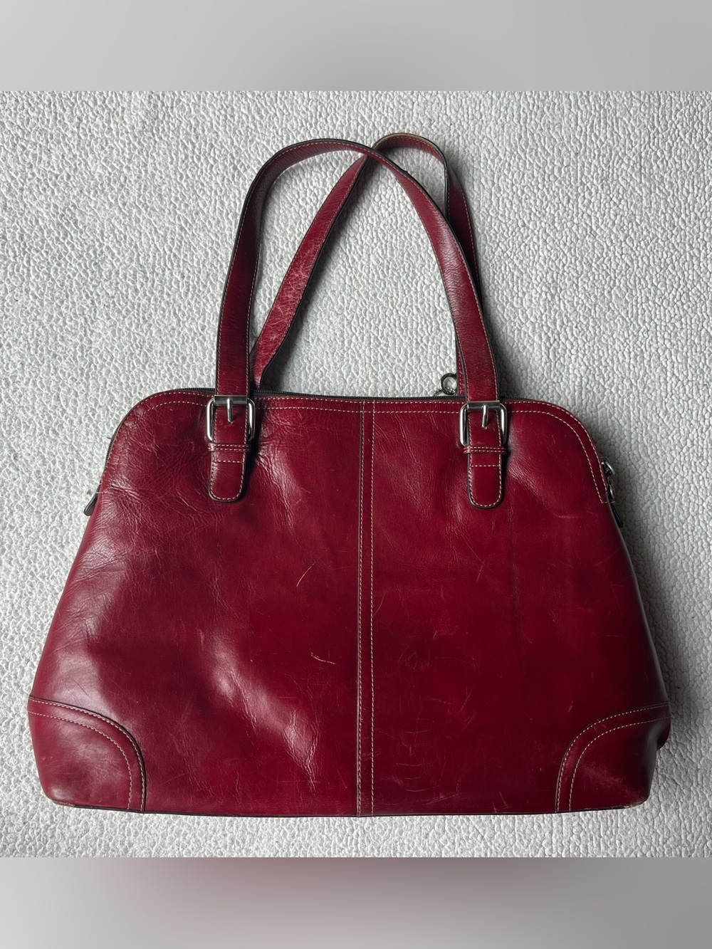 Fossil Red Leather Shoulder Bag Tote